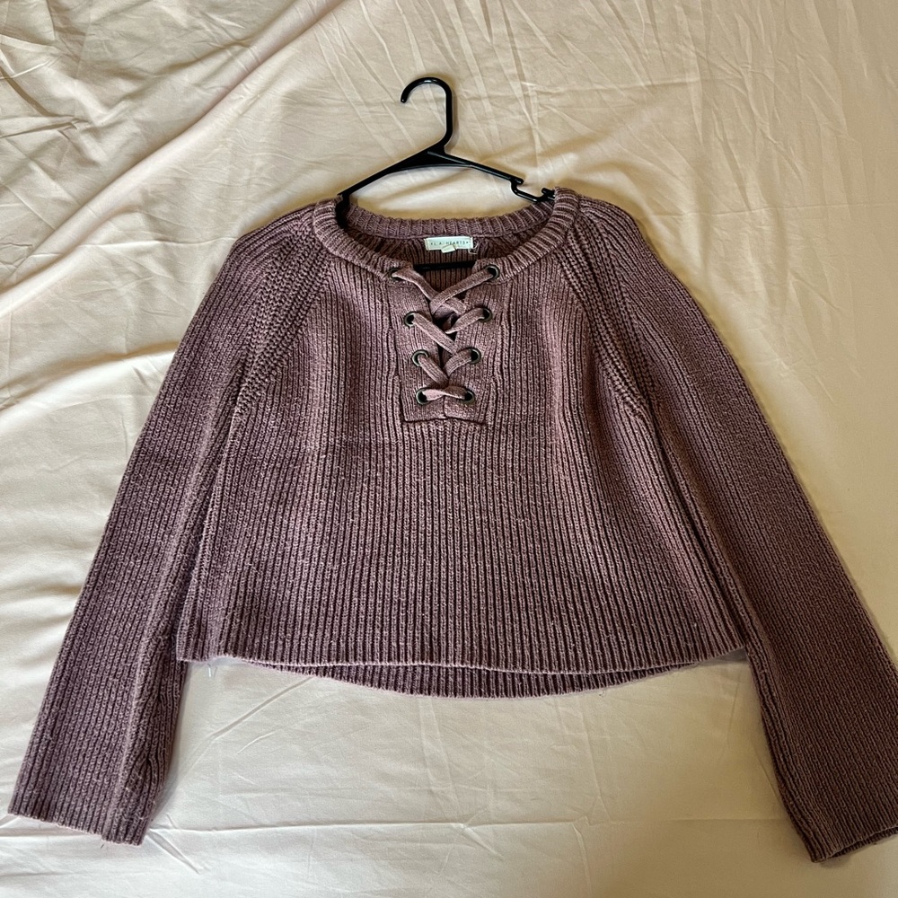Cropped purple LA Hearts sweater